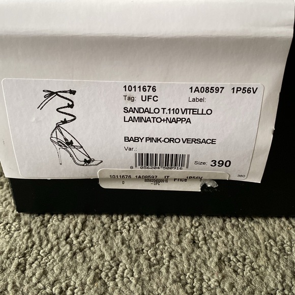 Versace x Dua Lipa Limited Edition Pink Metallic Butterfly Sandals Size 39 - Picture 14 of 15